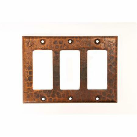 PERFECTTWINKLE Copper Switchplate Triple Ground Fault-Rocker Cover GFI - Oil Rubbed Bronze PE116308